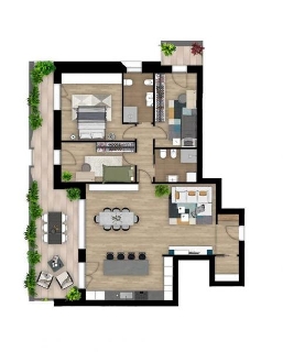 zoom immagine (Appartamento 279 mq, soggiorno, 3 camere, zona Forcellini)
