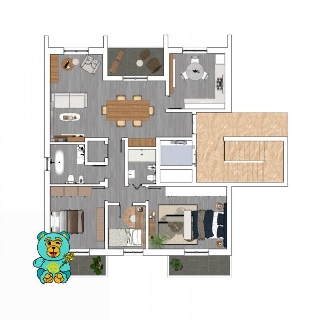 zoom immagine (Appartamento 121 mq, soggiorno, 3 camere, zona Borgo Pace)